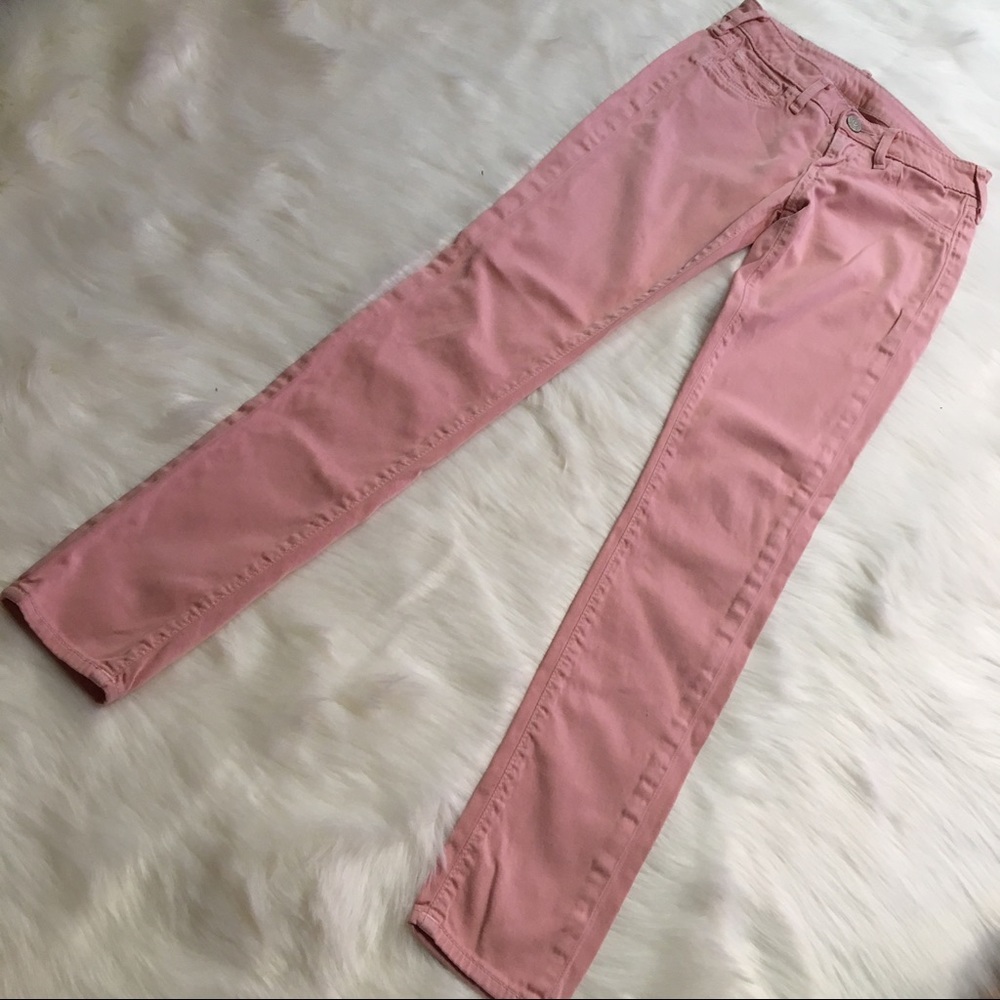 Light pink true religion skinny jeans